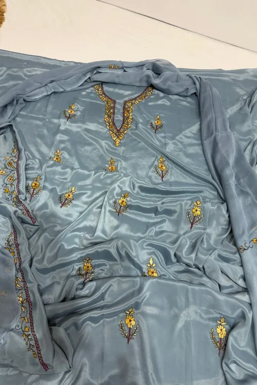 Frost Blue Crepe Suit Set